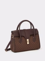 Mk Print Flap Handbag with Turn Lock Closure