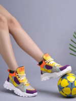 Lace-Up Multi Color Sneakers for Women