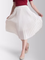 Pleated Flared Midi Skirt - Image 3