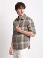 Mens Brown Relaxed Fit Casual Shirt - Image 3