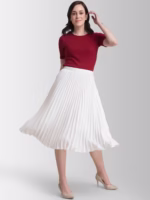 Pleated Flared Midi Skirt - Image 4