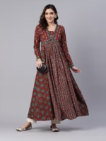 Anarkali Cotton Stitched Kurta - Image 5