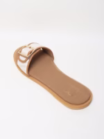 Open Toe Vegan Leather Slides Flats - Image 6